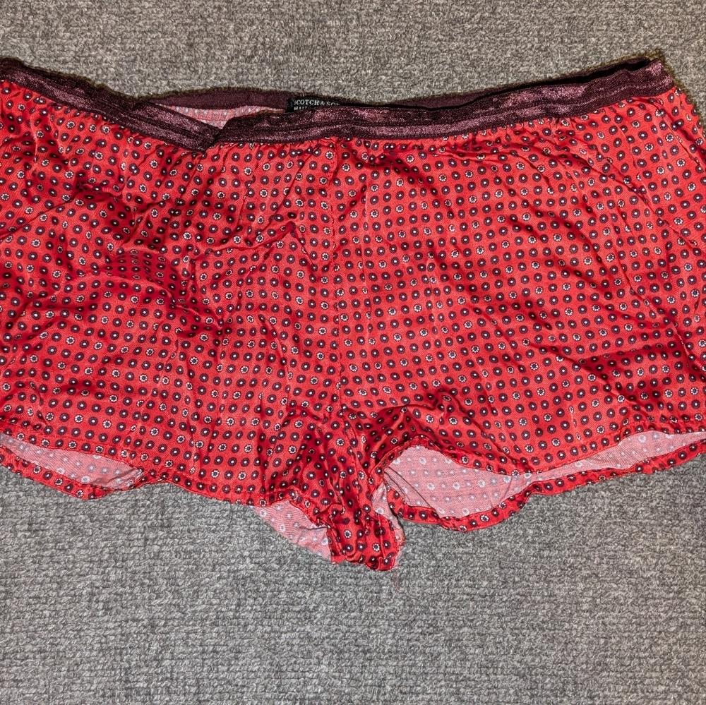 Red Silk Sleep Shorts